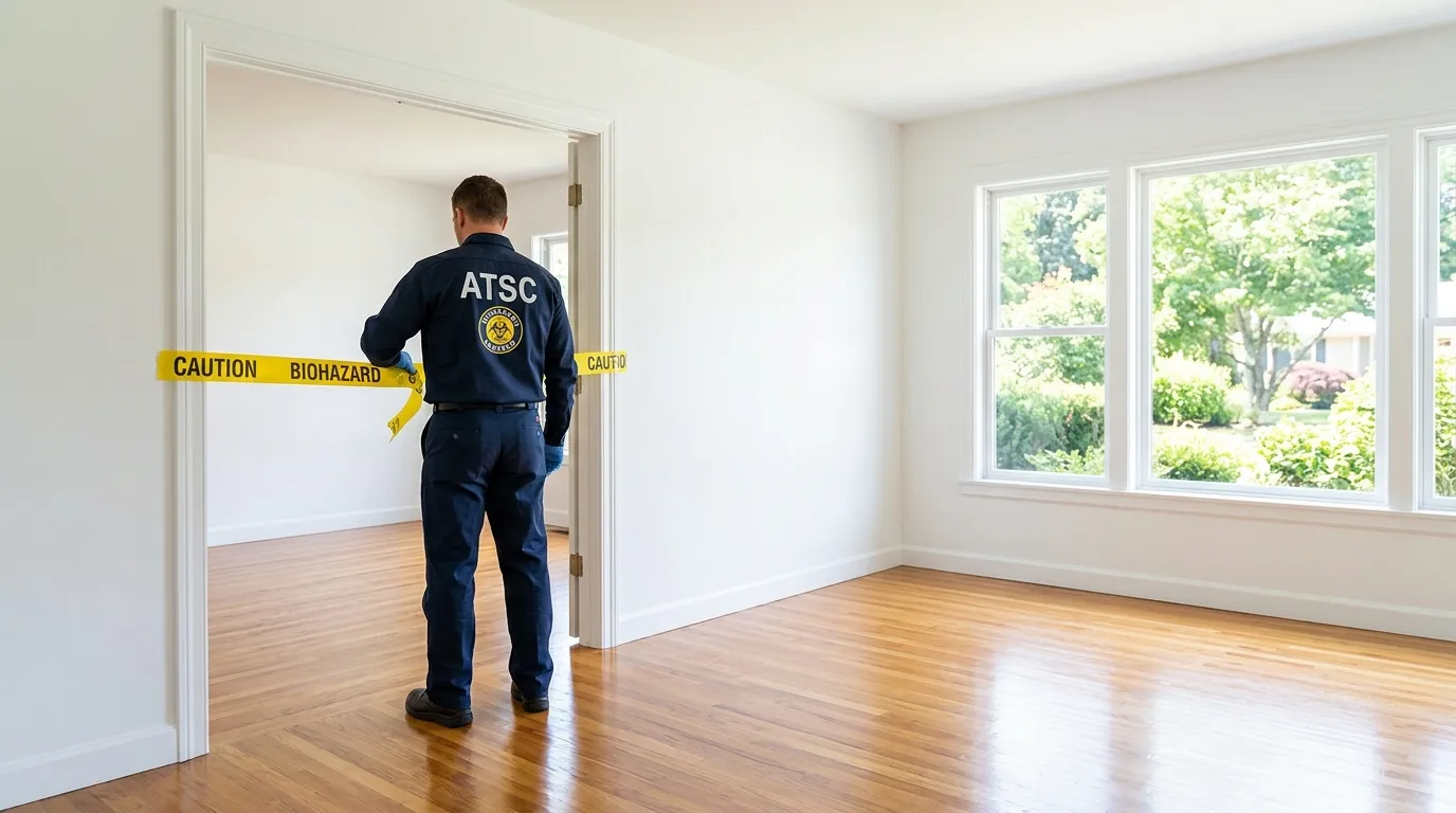 Certified biohazard cleanup crew performing Crime Scene Cleanup in Sandy